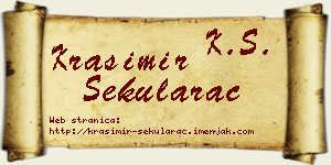 Krasimir Šekularac vizit kartica